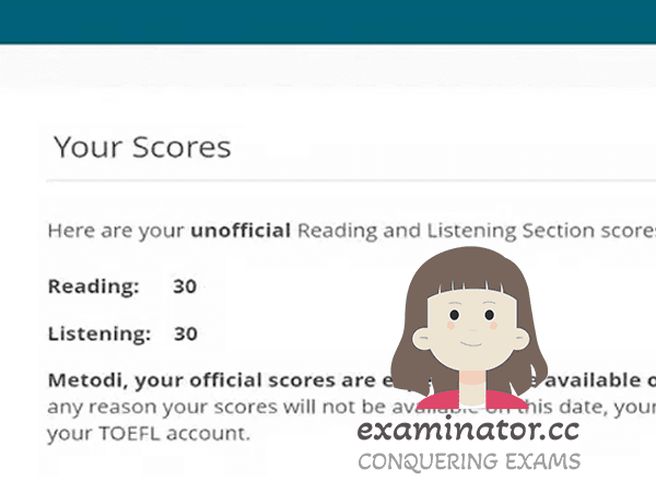 Scores parfaits de 30 en tricherie TOEFL