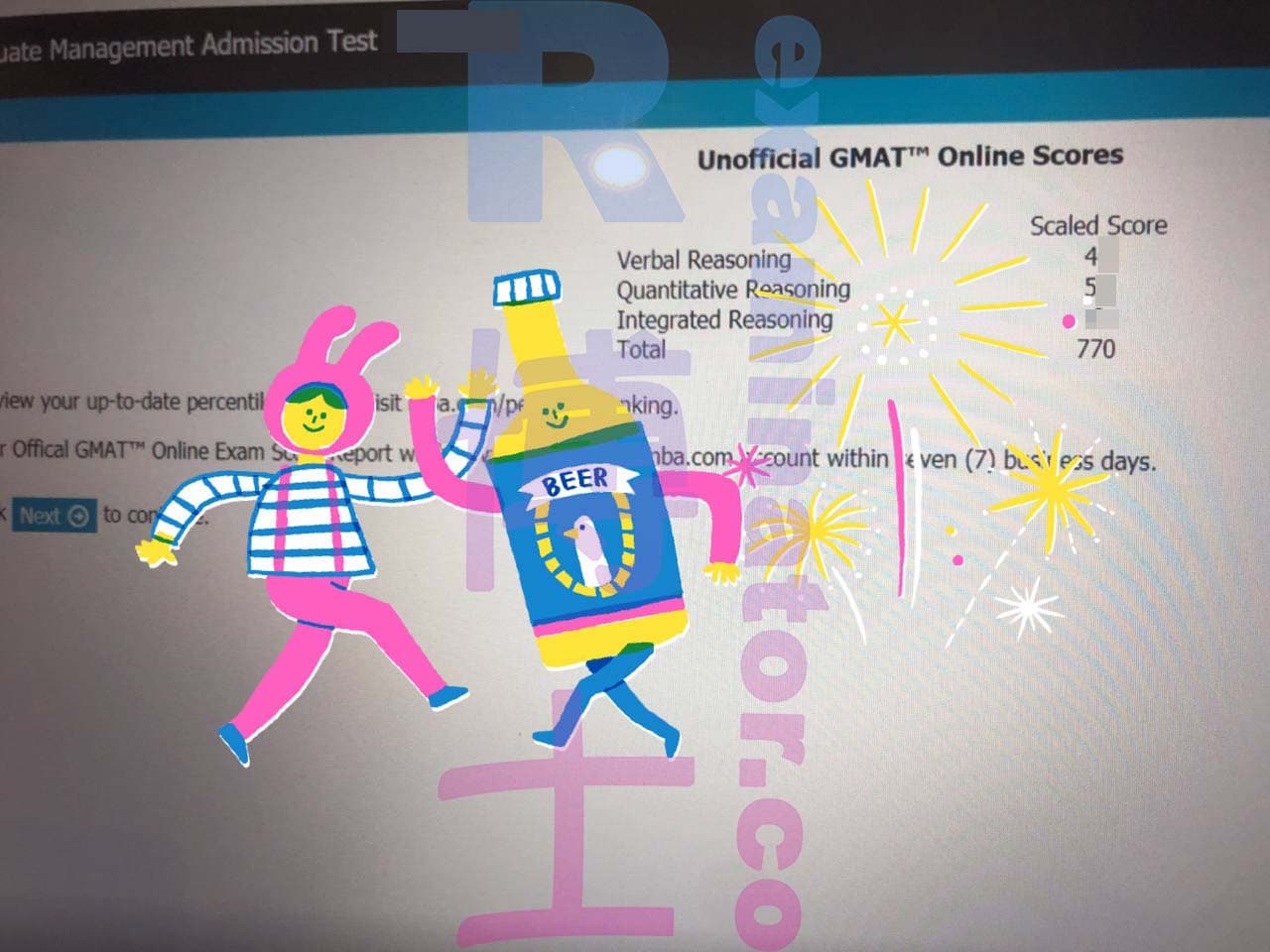 score image for Tricherie au GMAT success story #169