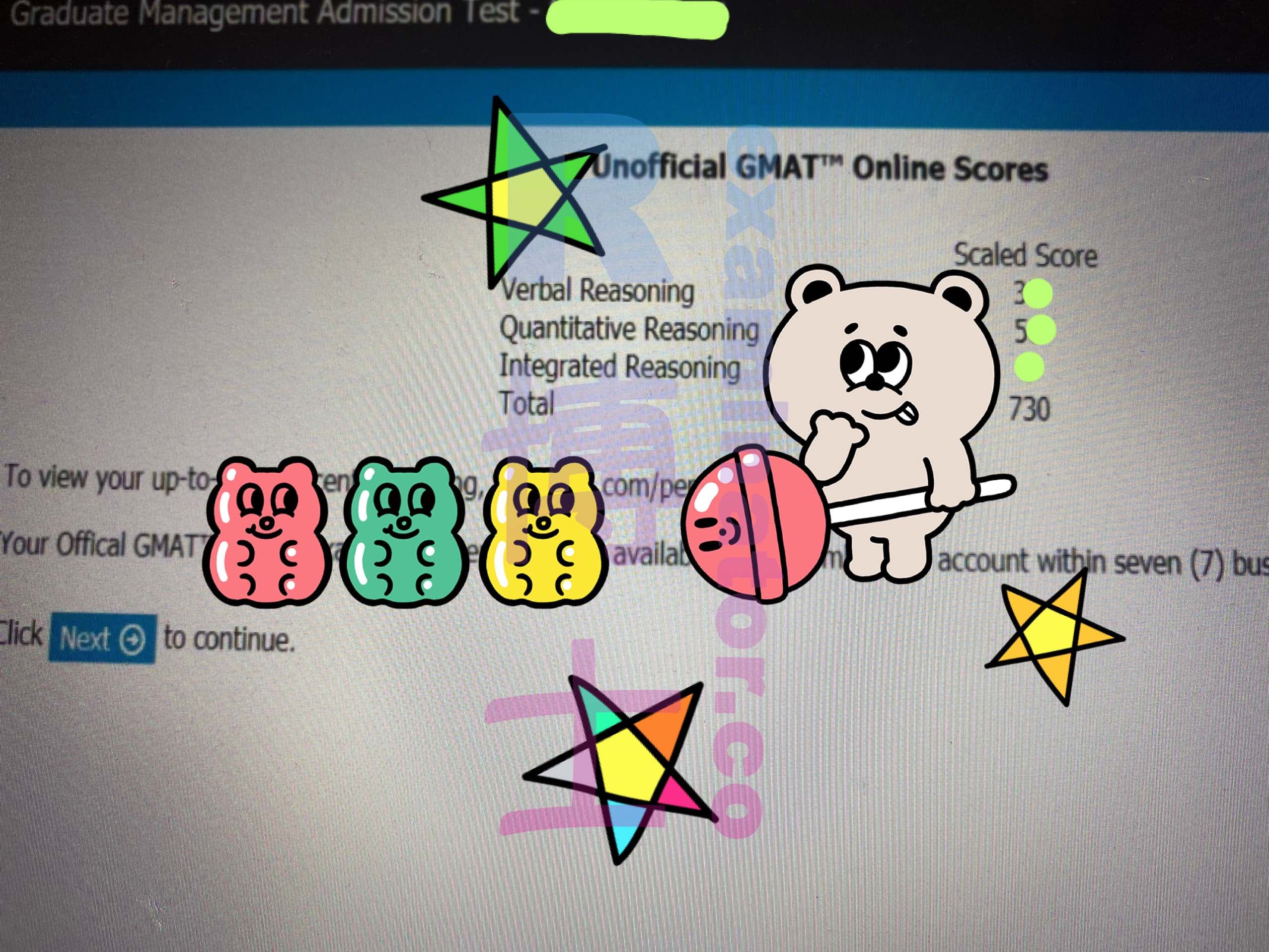 score image for Tricherie au GMAT success story #198