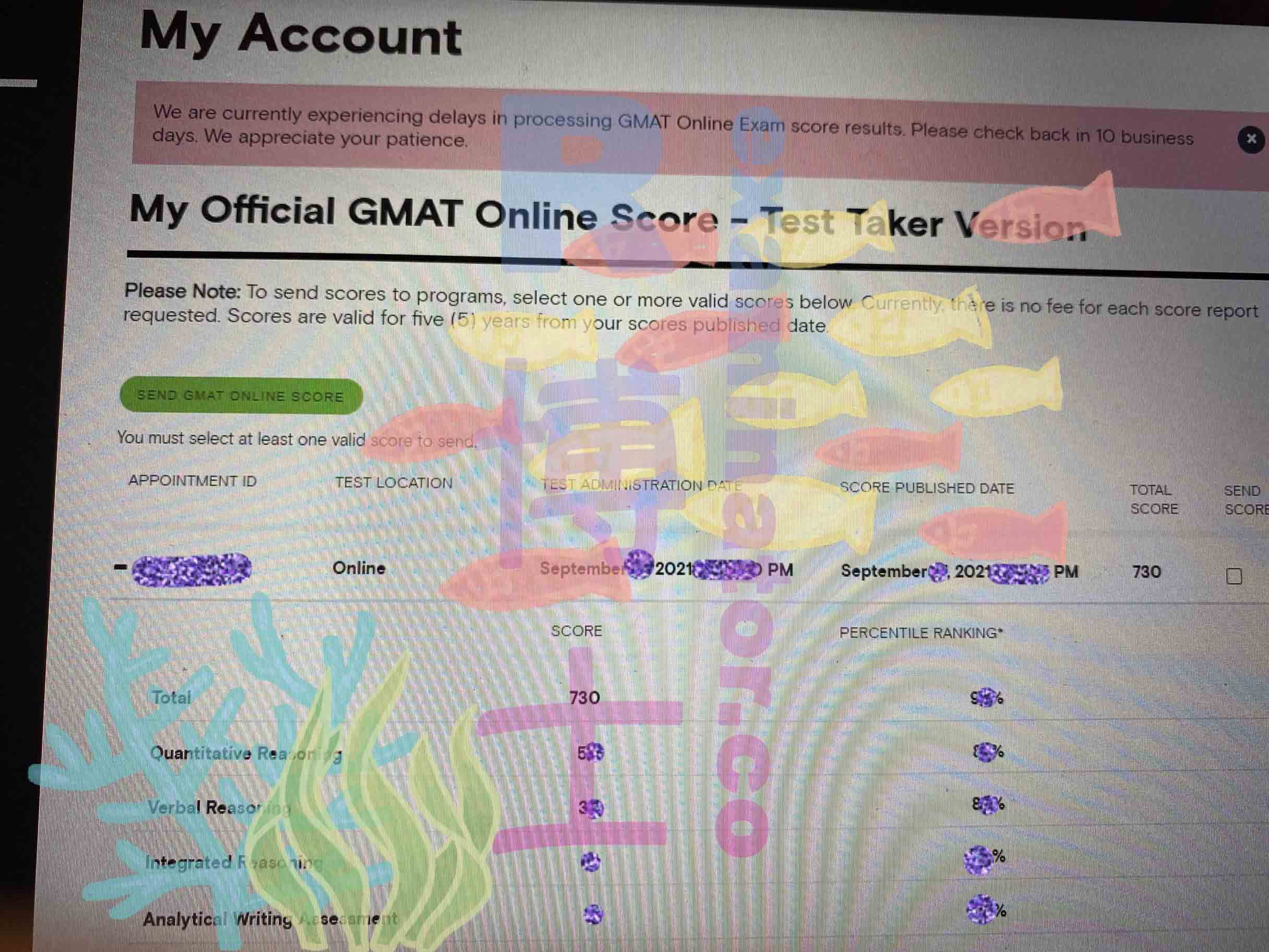 score image for Tricherie au GMAT success story #203