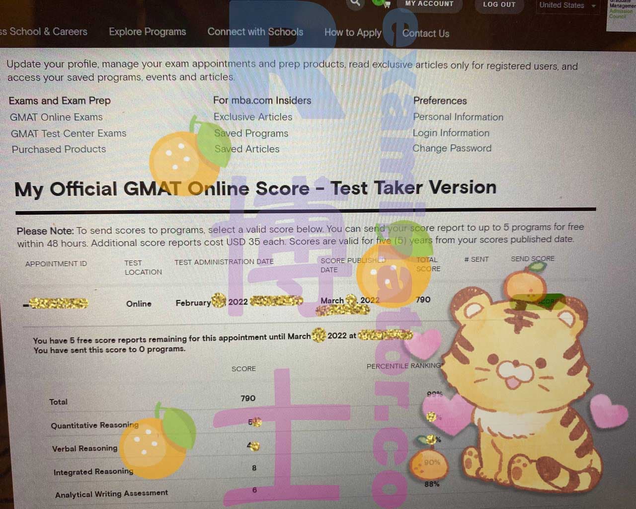 score image for Tricherie au GMAT success story #279