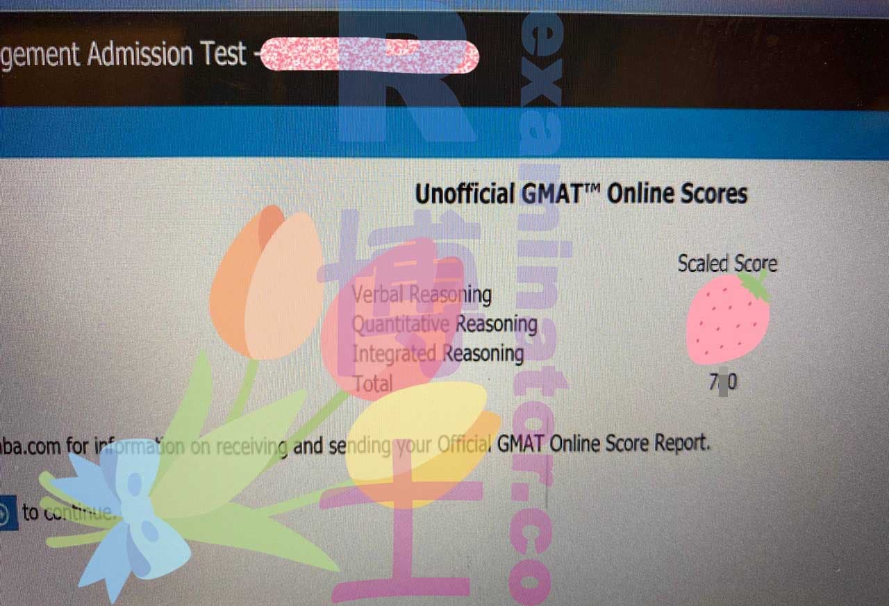 score image for Tricherie au GMAT success story #295