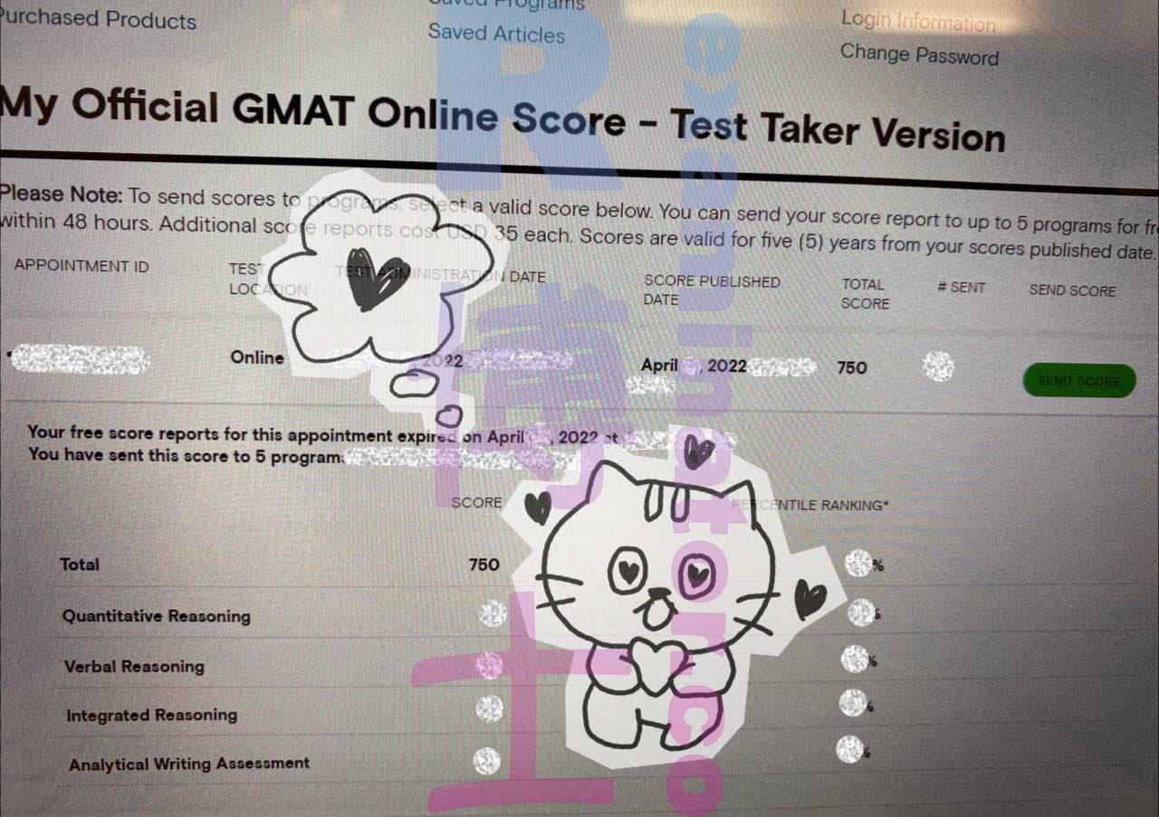 score image for Tricherie au GMAT success story #303