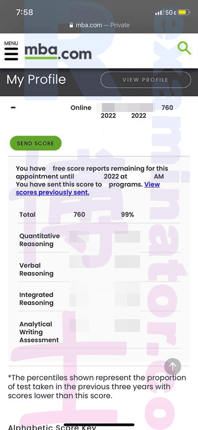 score image for Tricherie au GMAT success story #327