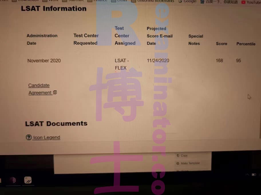 score image for Tricherie au LSAT success story #87