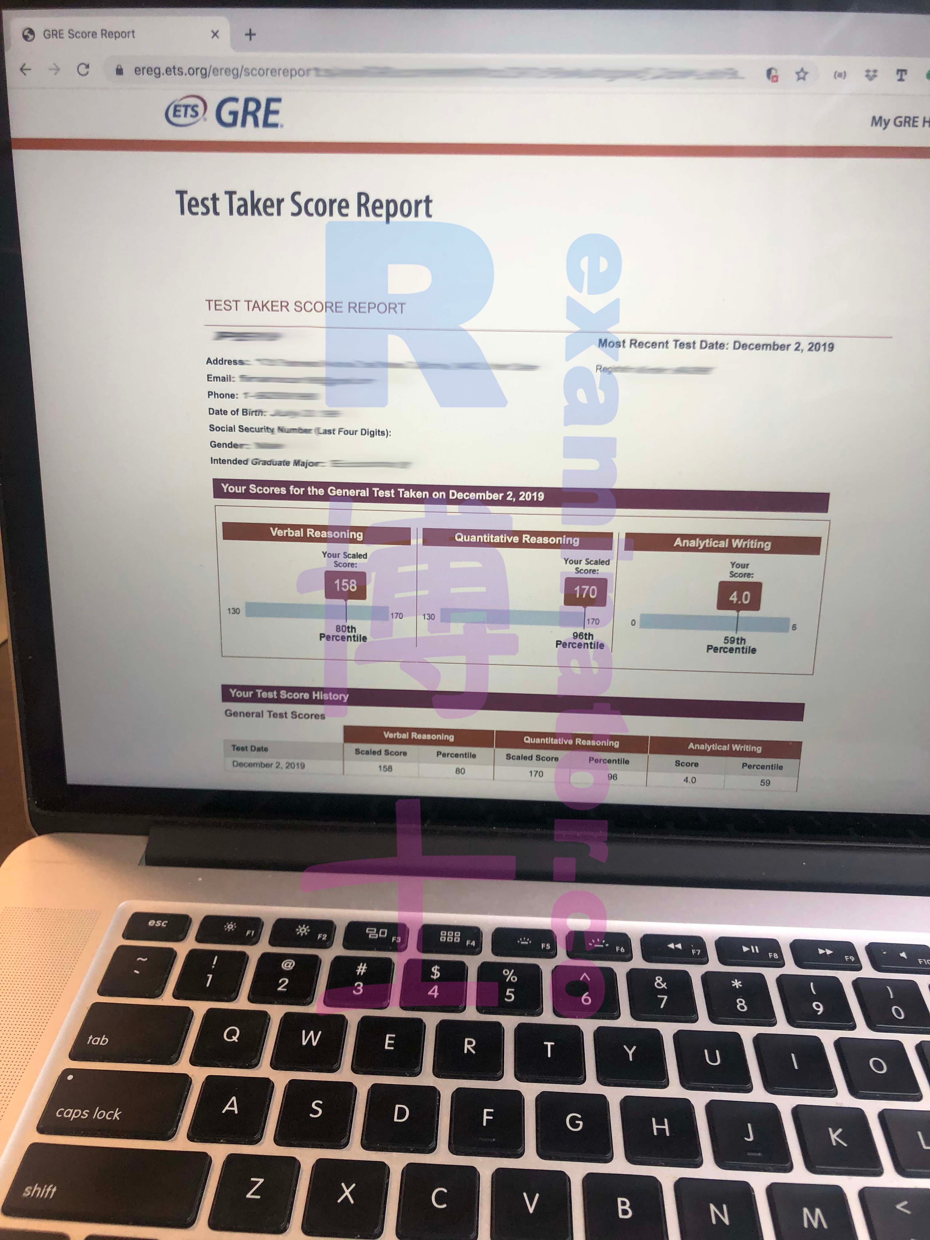 score image for Tricherie au GRE success story #63