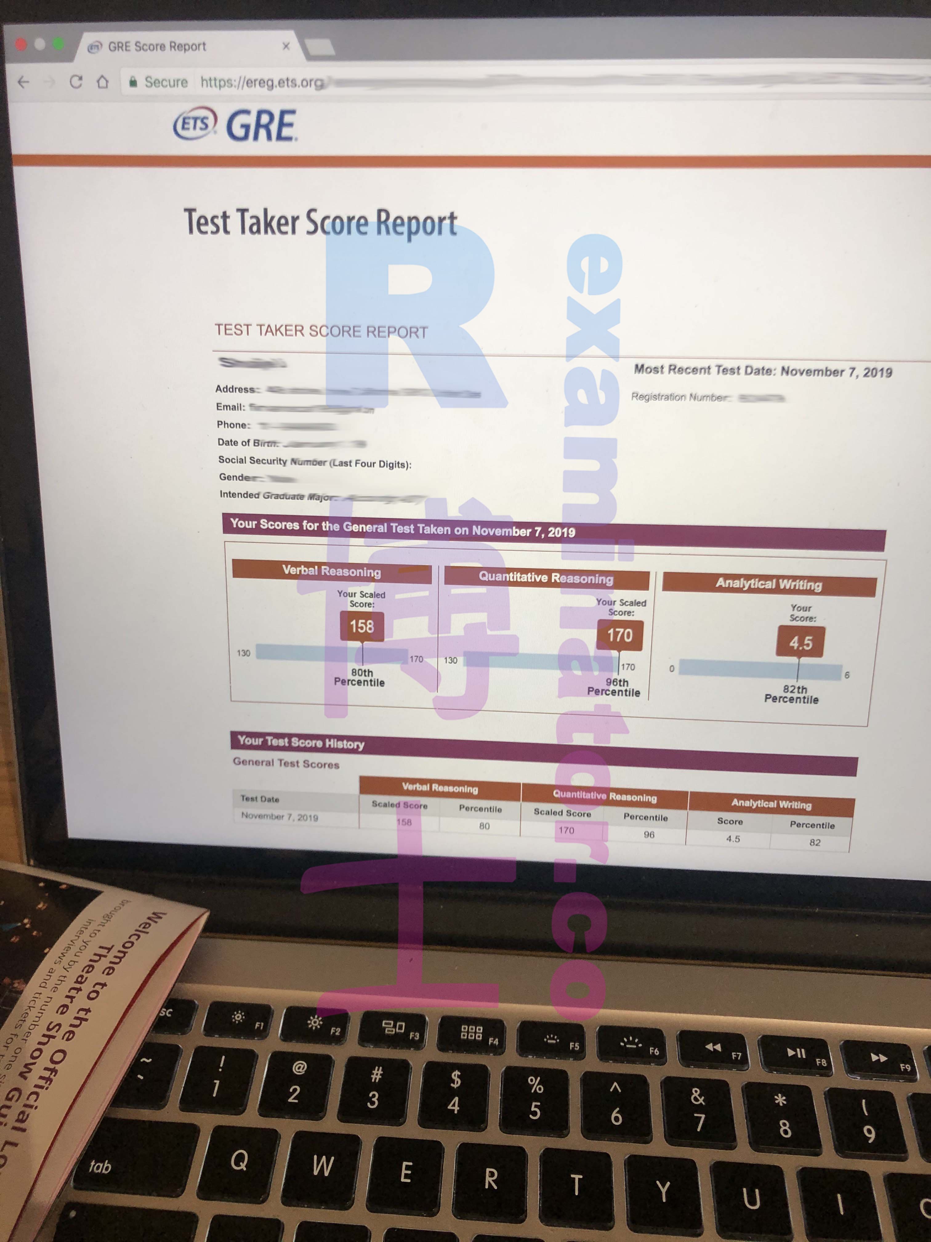 score image for Tricherie au GRE success story #61