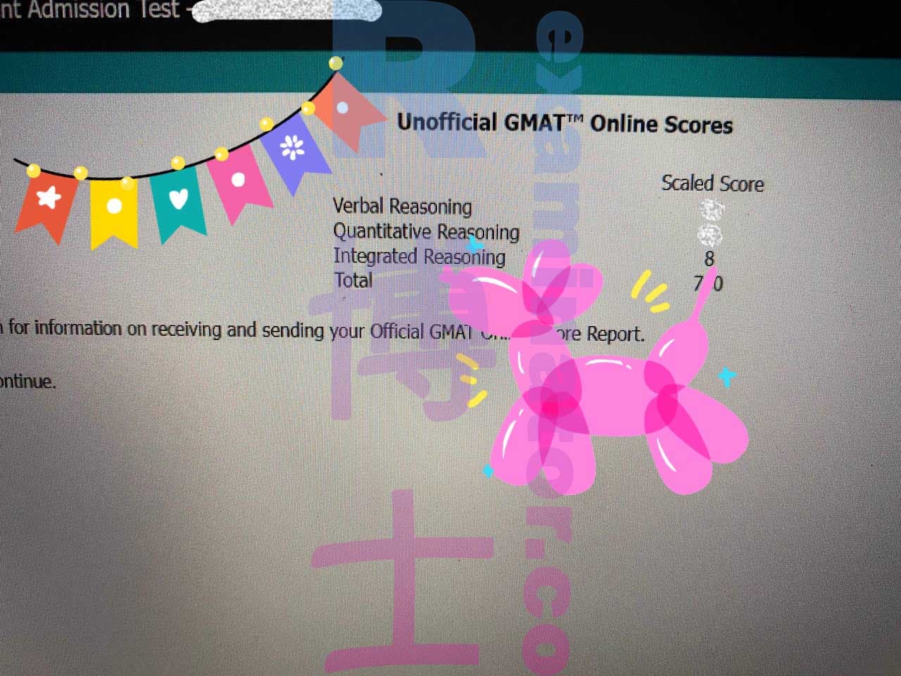 score image for Tricherie au GMAT success story #392