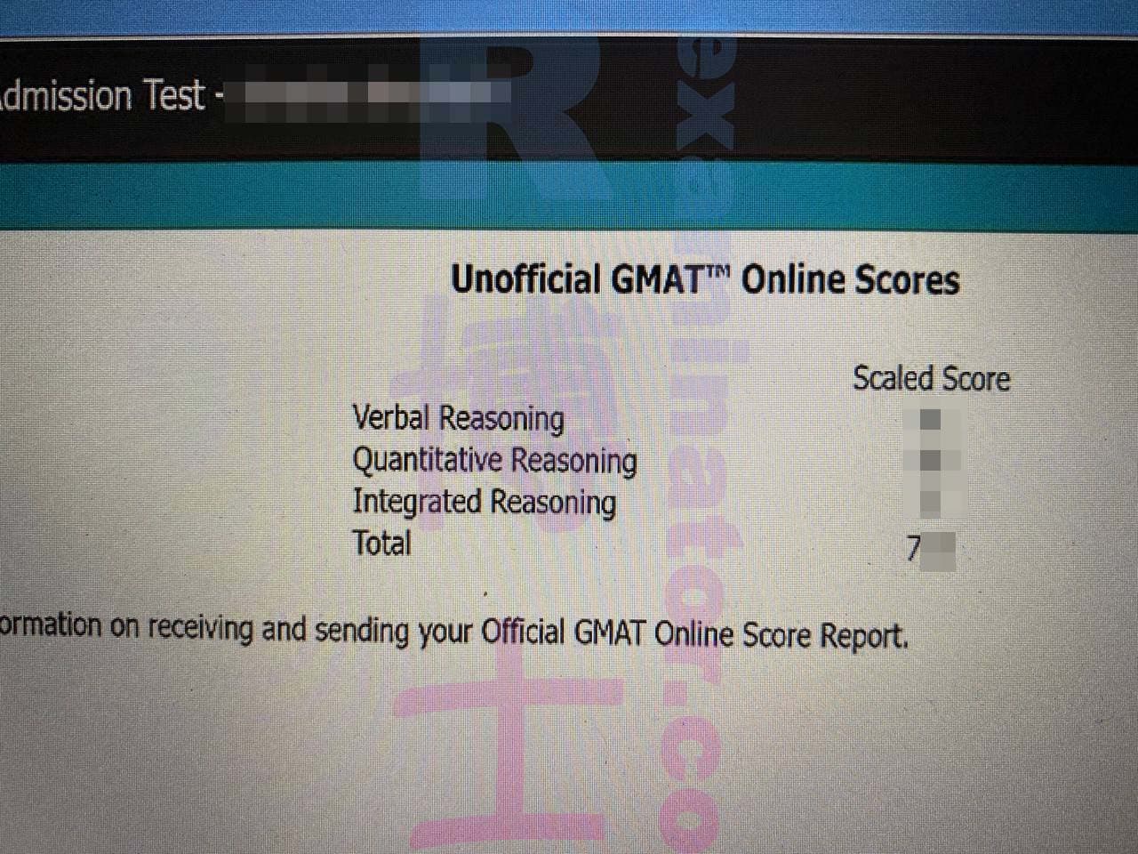 score image for Tricherie au GMAT success story #465