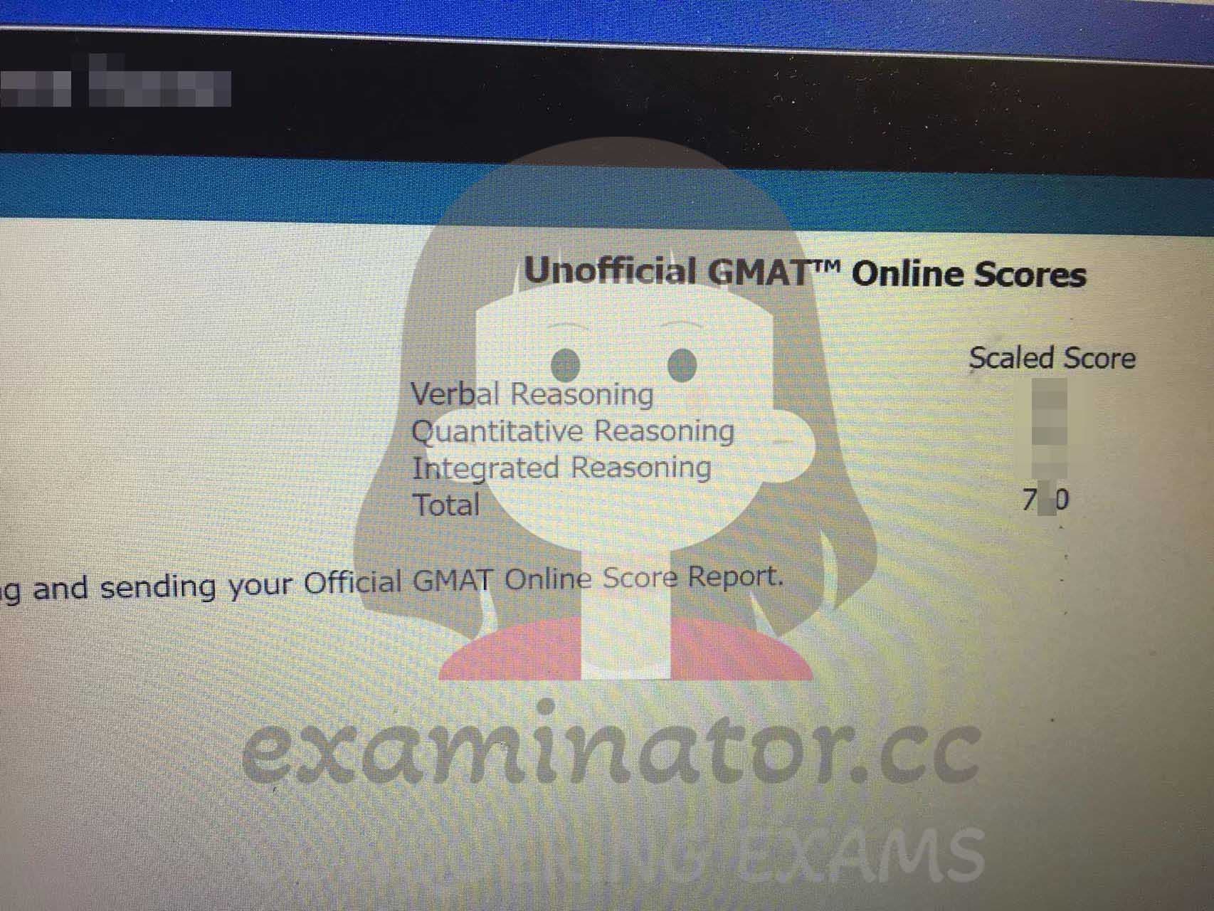 score image for Tricherie au GMAT success story #613