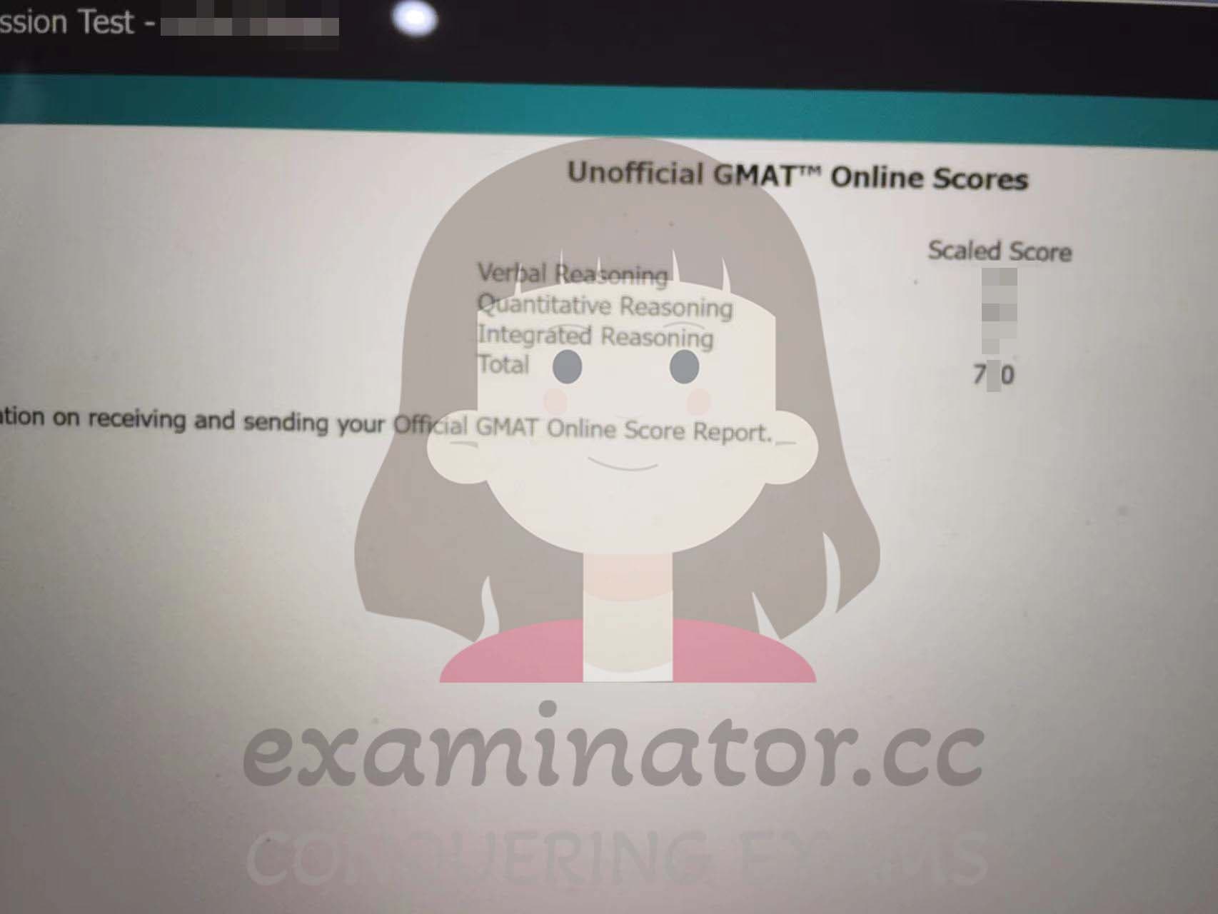 score image for Tricherie au GMAT success story #593