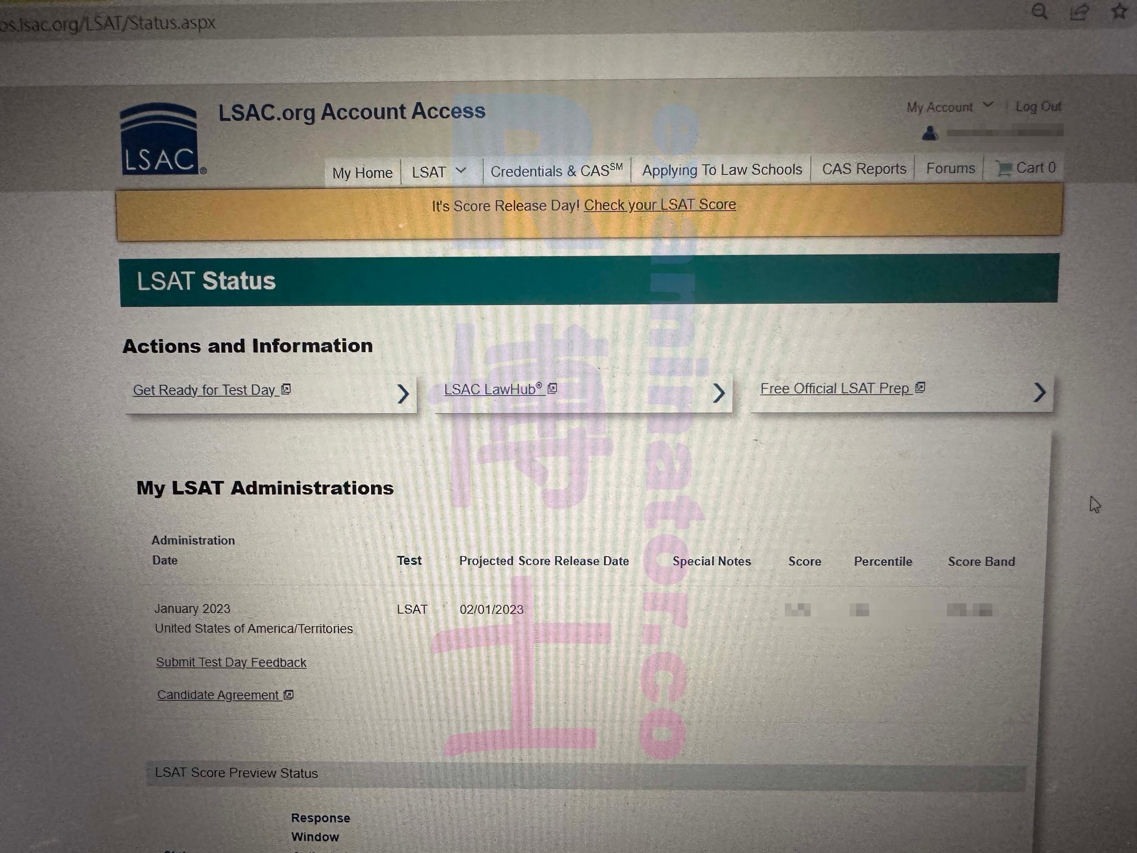 score image for Tricherie au LSAT success story #462