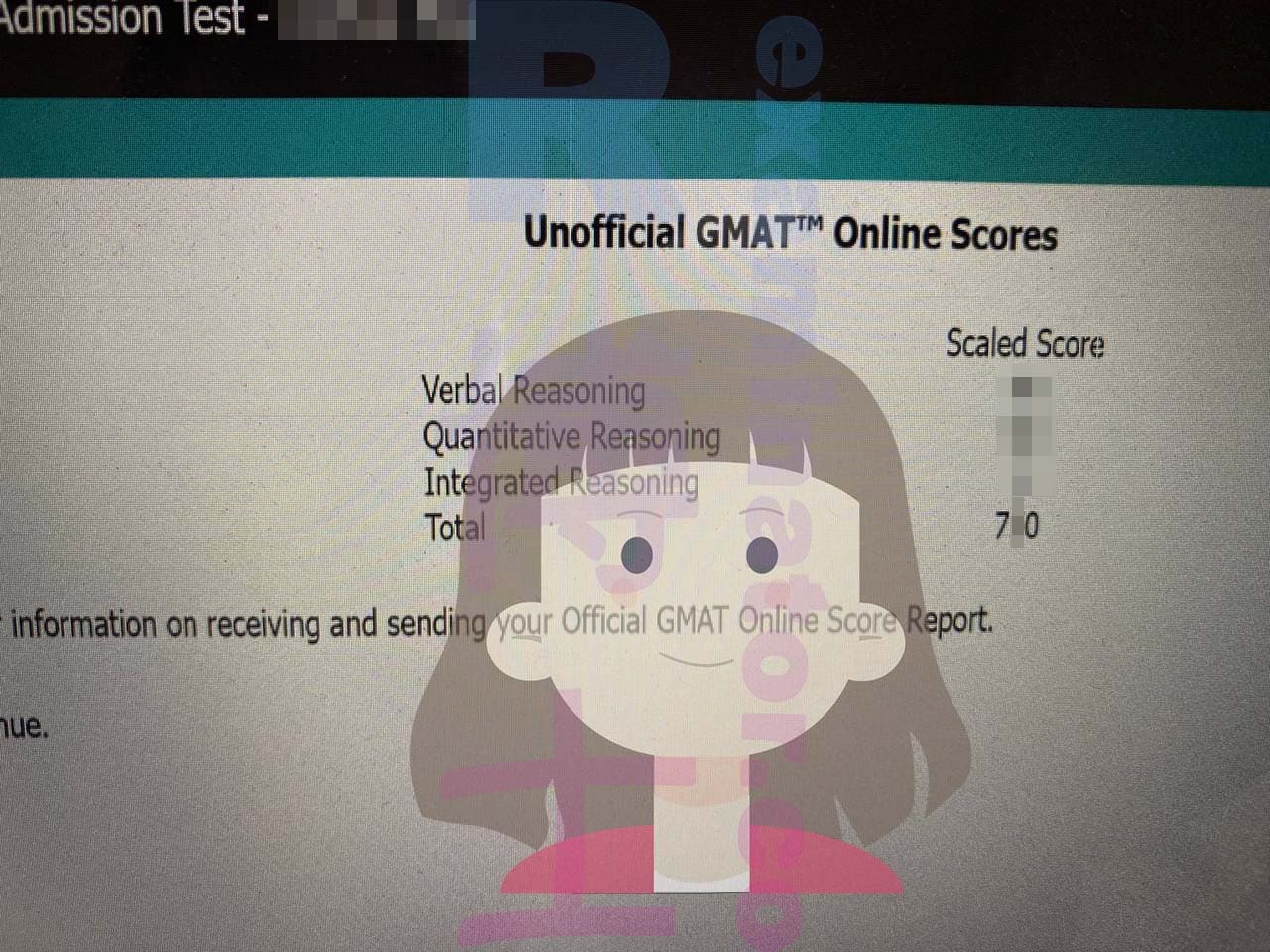 score image for Tricherie au GMAT success story #509