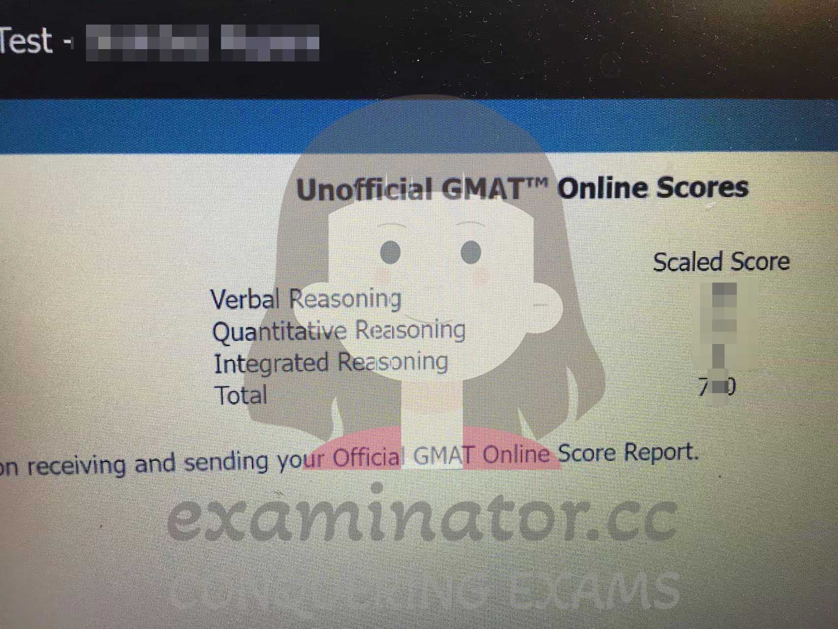 score image for Tricherie au GMAT success story #608